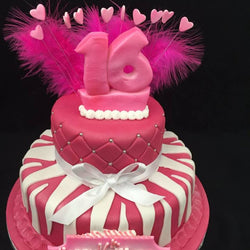 2 Tier 16th  Birthday Cake