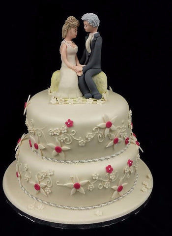 2 Tier Flower Wedding Cake