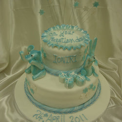 Two Tier Baptism Cake