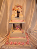 Pink Roses  & Butterfly Wedding Cake