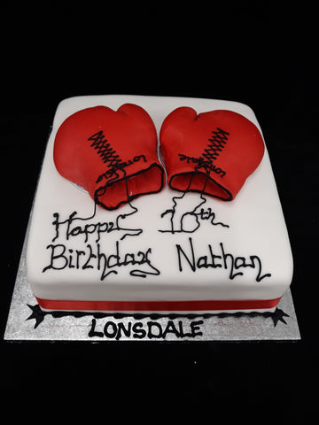 Boxing Gloves Birthday Cake//