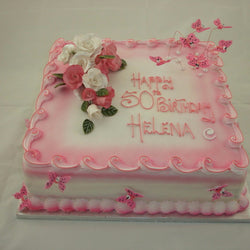 Rose & Butterfly Birthday Cake