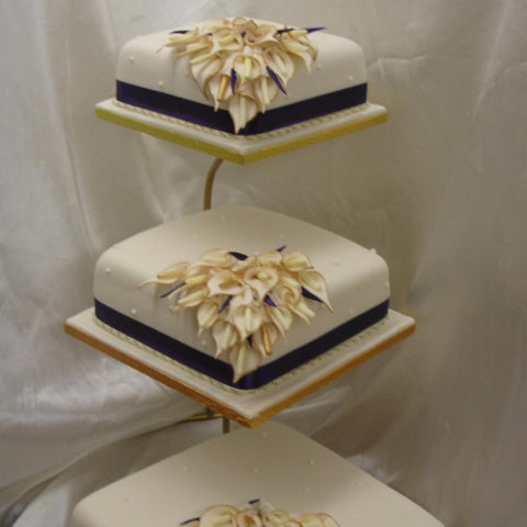 Cascading Calla Lillys Wedding Cake
