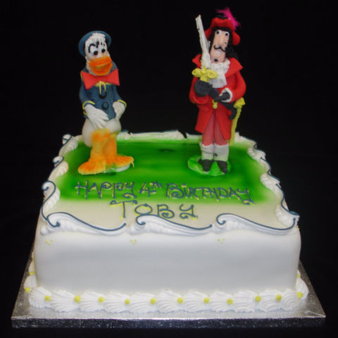 Captain Hook & Donald Duck Childrens Birthday Cake