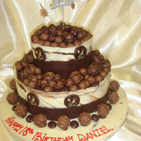 2 Tier Chocolate  Birthday Cake