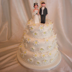 3 Tier  Daisy  Wedding Cake
