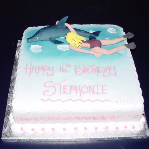 Dolphin Birthday Cake - UK DELIVERY