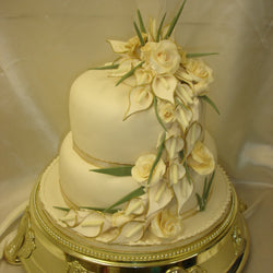 2 Tier Roses & Calla Lillys  Wedding Cake