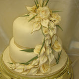 2 Tier Roses & Calla Lillys  Wedding Cake