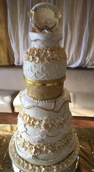 5 Tier Flower Wedding Cake