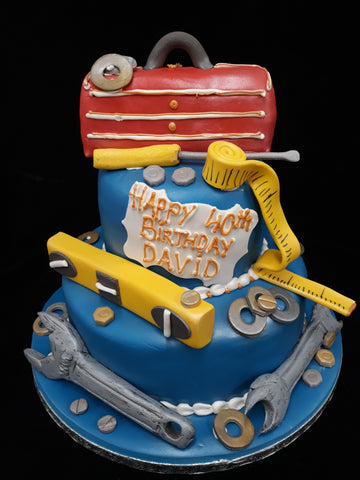 2 Tier DIY Tools Birthday Cake