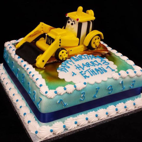 Yellow Tractor Childrens Birthday Cake